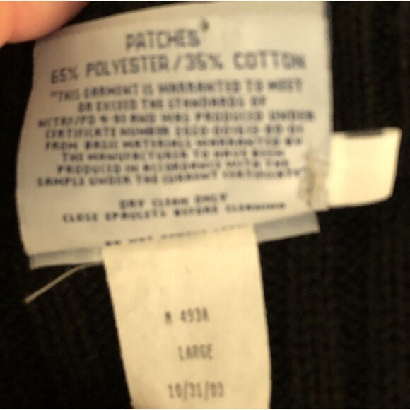 Scharf & Breit Wool V Neck Sweater Mens Sz L Military Elbow Shoulder Patches USA - Picture 14 of 15